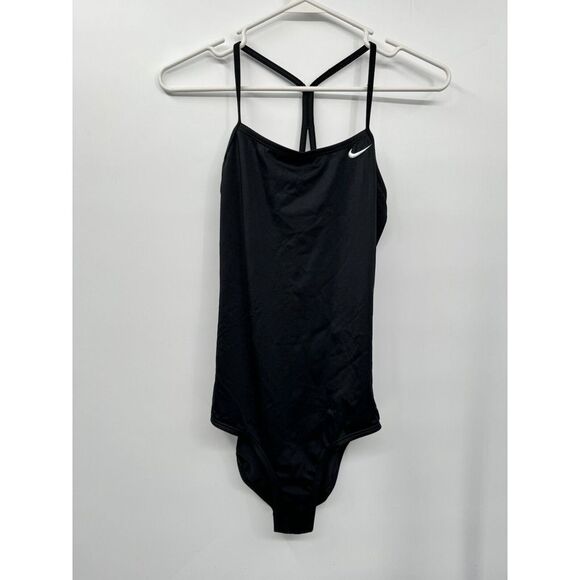 Nike Girls' Racerback‎ One Piece Swimsuit XLARGE Black - Picture 1 of 9